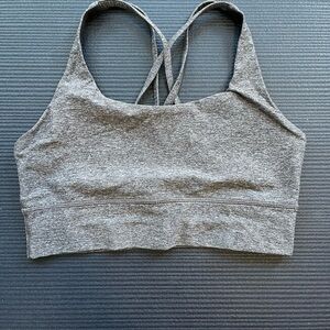 Lululemon Energy Longline Bra, Size 8, Heathered Gray